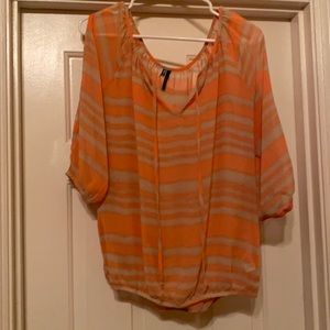 Sheer Blouse with open holes in the sleeves